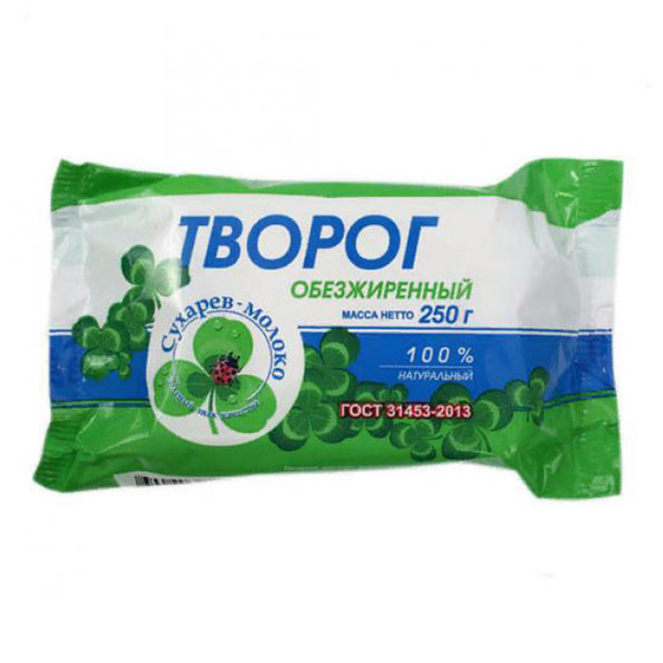 

Творог Сухарев-молоко обезжиренный 250 г