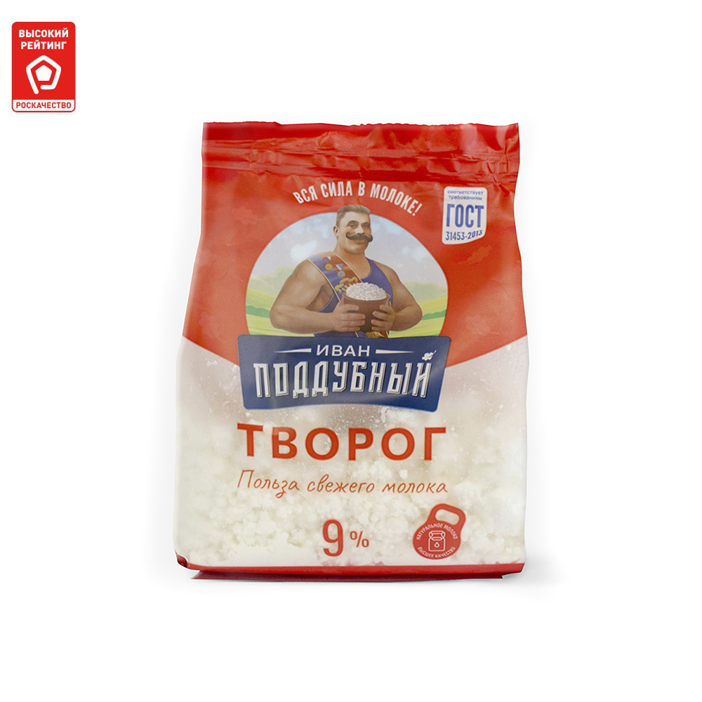 

Творог Иван Поддубный 9% 300 г бзмж