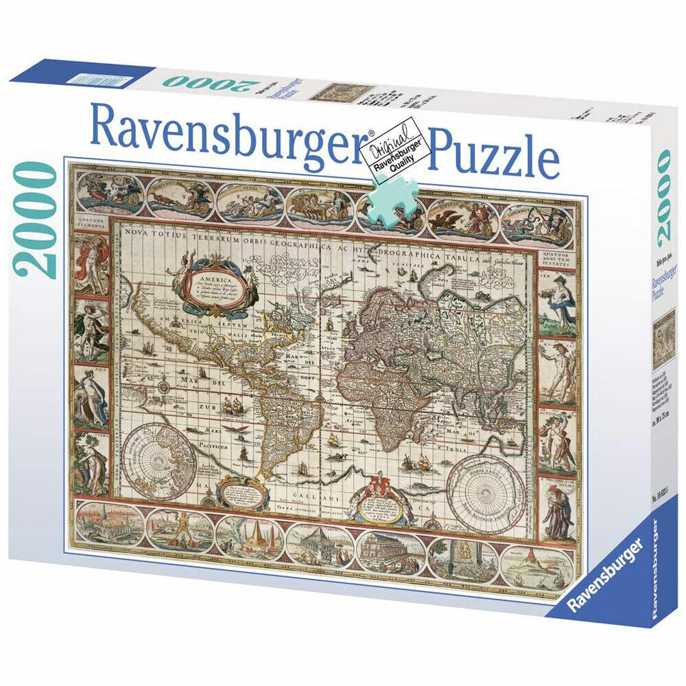 фото Пазл ravensburger 2000 карта мира, арт 16633