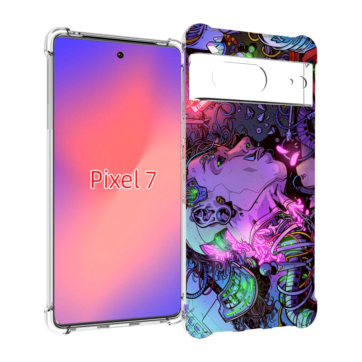 

Чехол Mypads Голова Робота Мультик Для Google Pixel 7, Прозрачный, Tocco