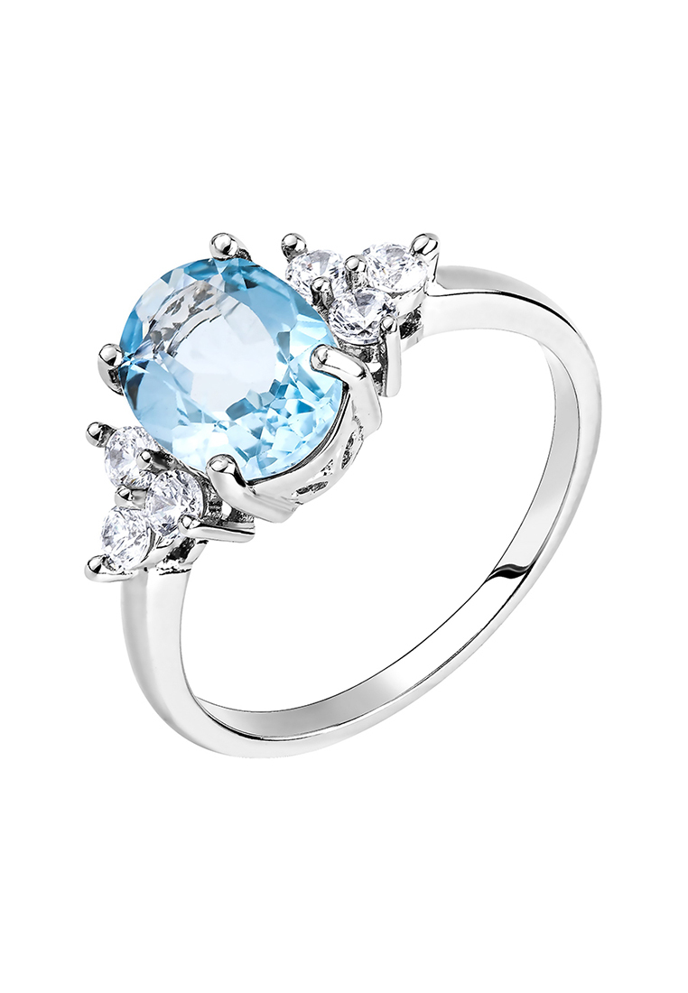 

Кольцо из серебра р.  Kari Jewelry КЛ-301-ТГ, топаз\фианит, КЛ-301-ТГ