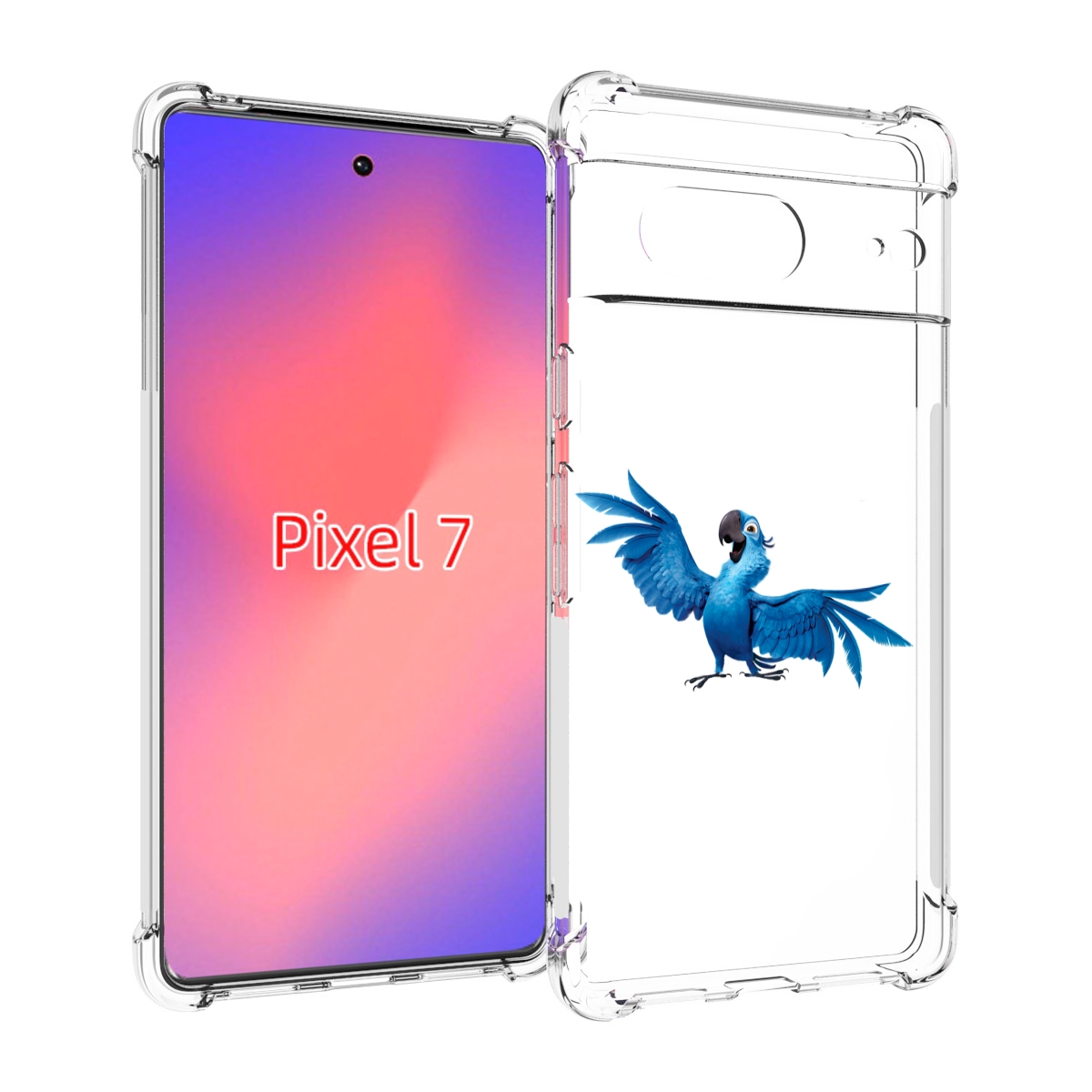 

Чехол Mypads Голубой-Попугайчик Для Google Pixel 7, Прозрачный, Tocco