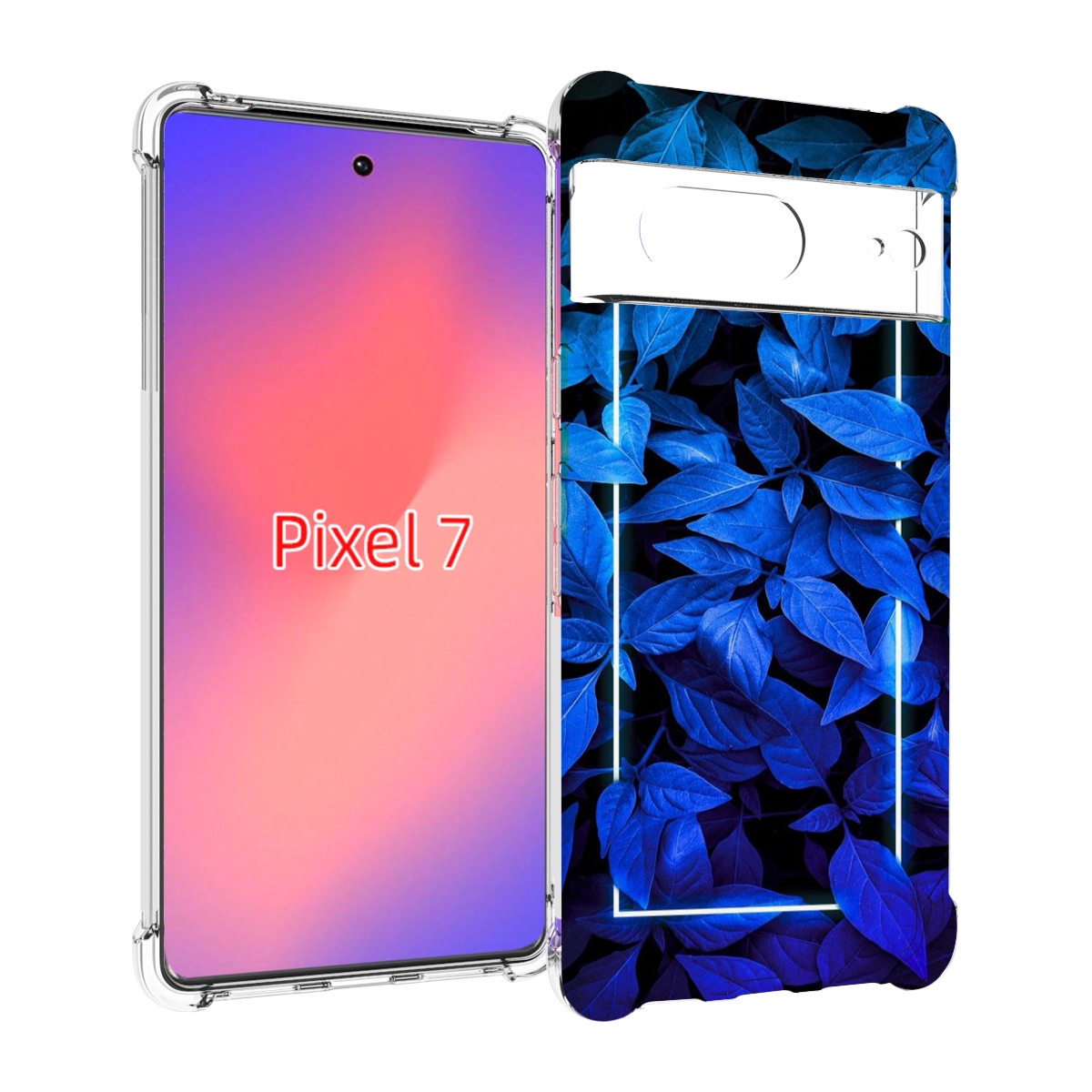 

Чехол Mypads Голубые Цветочки Неон Для Google Pixel 7, Прозрачный, Tocco