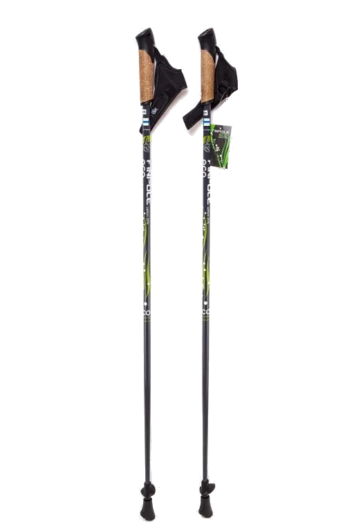 фото Палки для скандинавской ходьбы finpole eco, черный/зеленый, 110 см