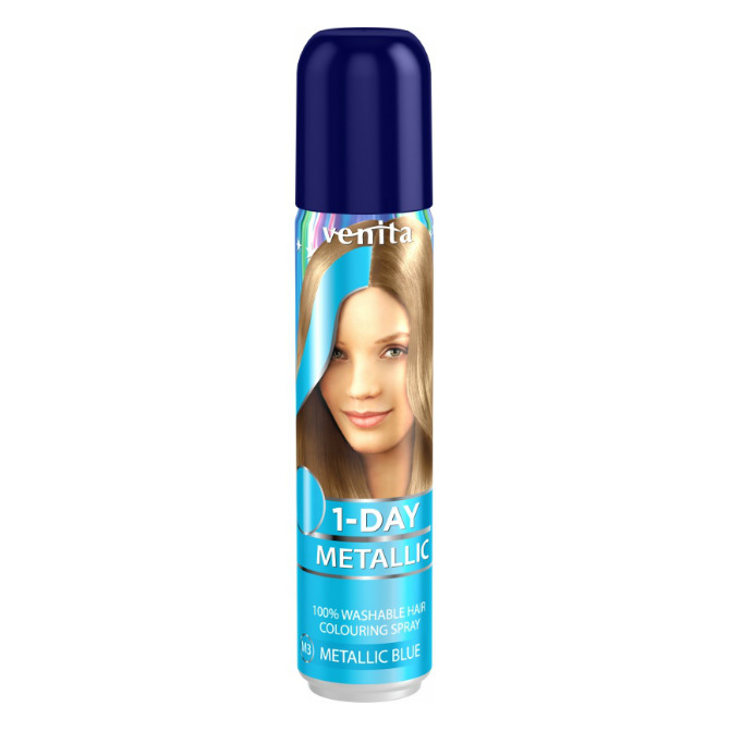 Cпрей для волос Venita оттеночный 1-Day Metallic М3 Blue 50 мл