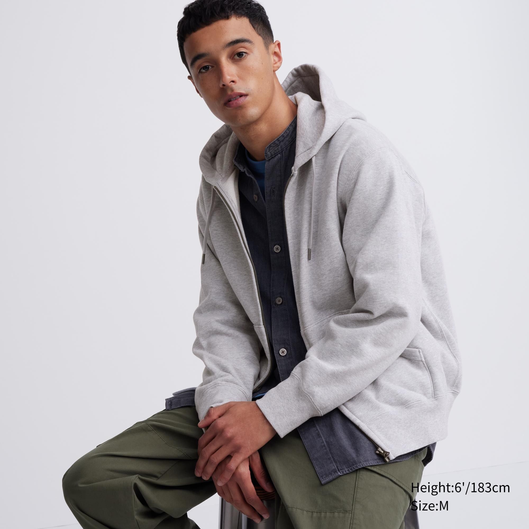

Толстовка мужская UNIQLO 460324 серая XS, Серый, 460324