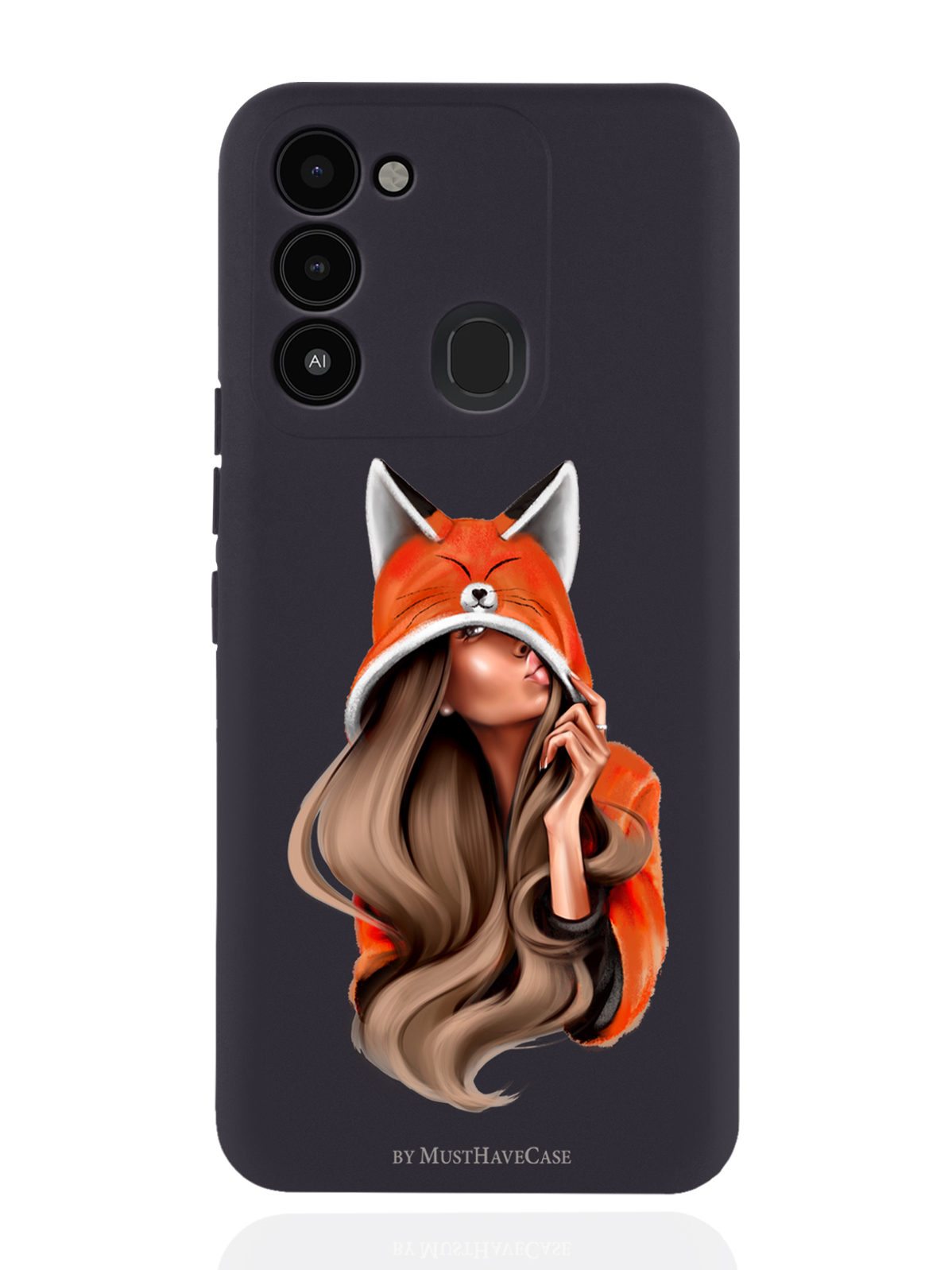 

Чехол MustHaveCase для Tecno Spark 8c/ Go 2022 Лисичка черный, Оранжевый;черный