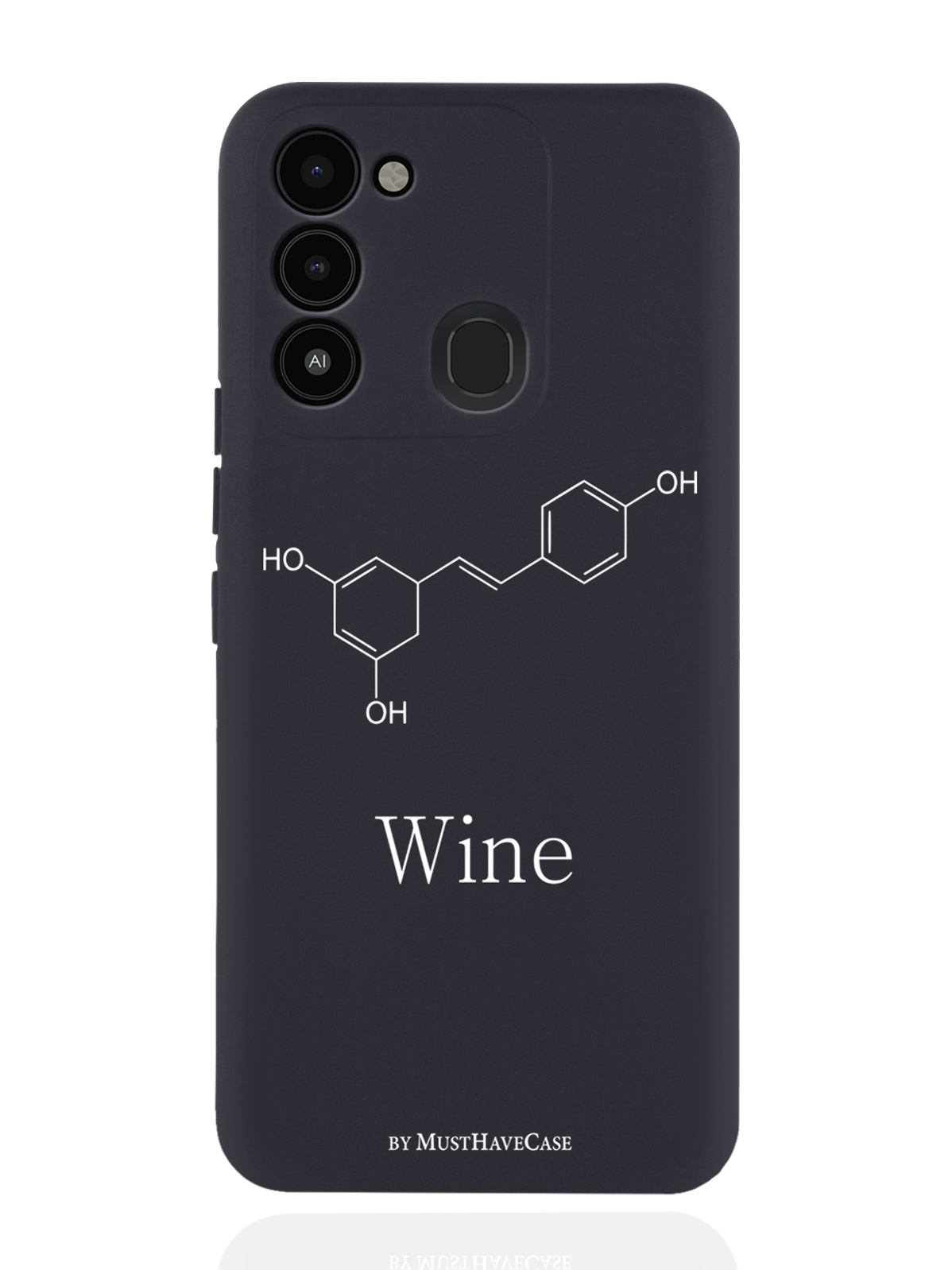 

Чехол MustHaveCase для Tecno Spark 8c/ Go 2022 Молекула вина черный, Черный;белый
