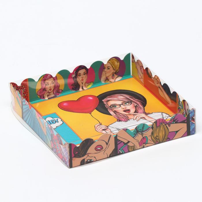 

Коробочка для печенья с PVC крышкой, "Pop-art", 15 х 15 х 3 см, Упаковка Pop-art