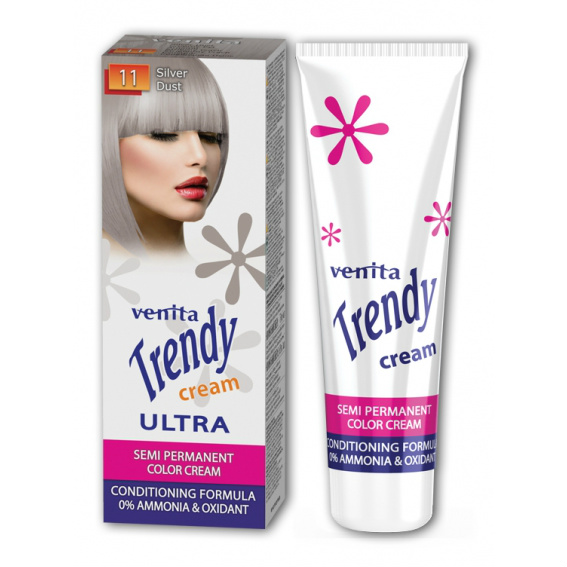 Красящий тонер-крем Venita Trendy Color 11 Серебряная пыль +бальзам для волос 2х15мл серебряная клятва
