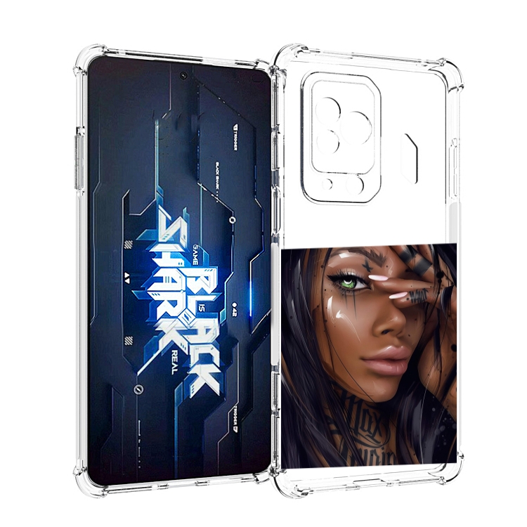 

Чехол MyPads девушка-с-зелеными-глазами-яркими для Xiaomi Black Shark 5 Pro, Прозрачный, Tocco