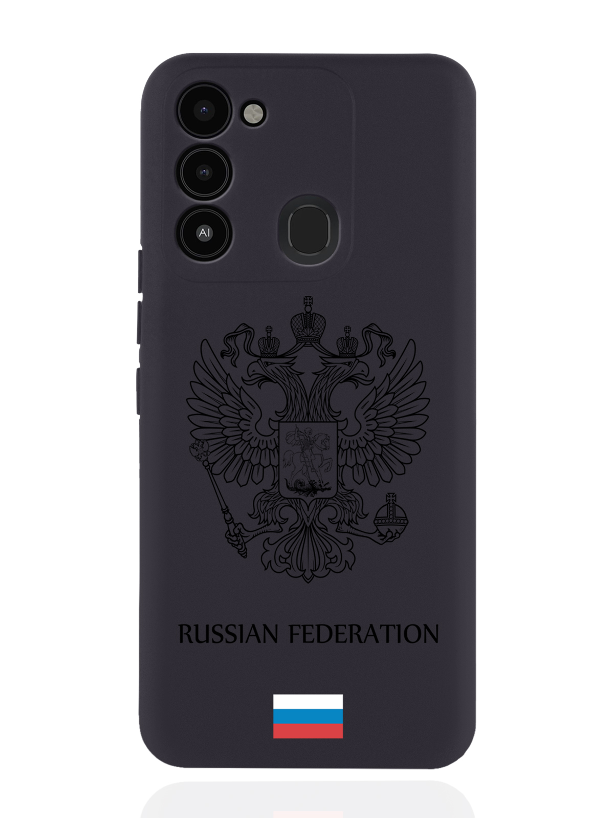 

Чехол MustHaveCase для Tecno Spark 8c/ Go 2022 Черный лаковый Герб Россия черный