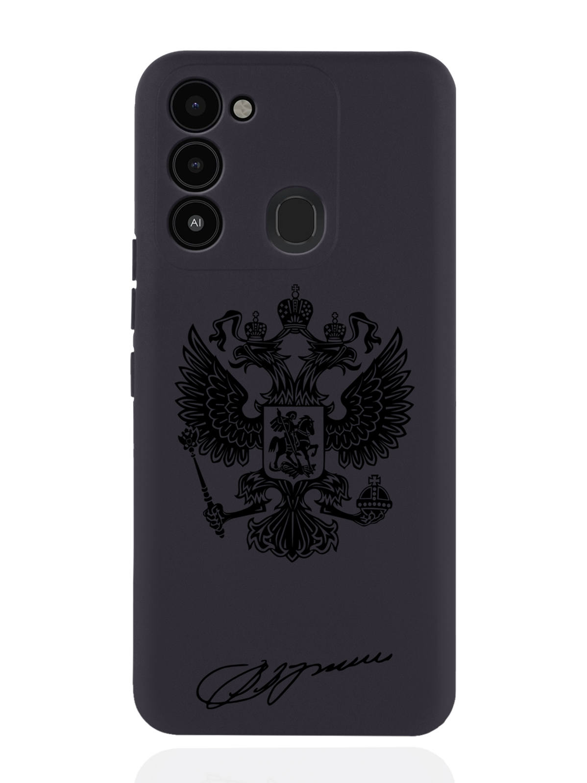 

Чехол MustHaveCase для Tecno Spark 8c/ Go 2022 Черный лаковый Герб черный