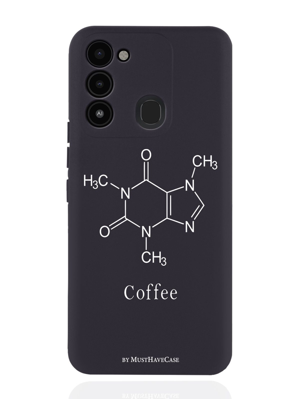 

Чехол MustHaveCase для Tecno Spark 8c/ Go 2022 Молекула кофе черный, Черный;белый