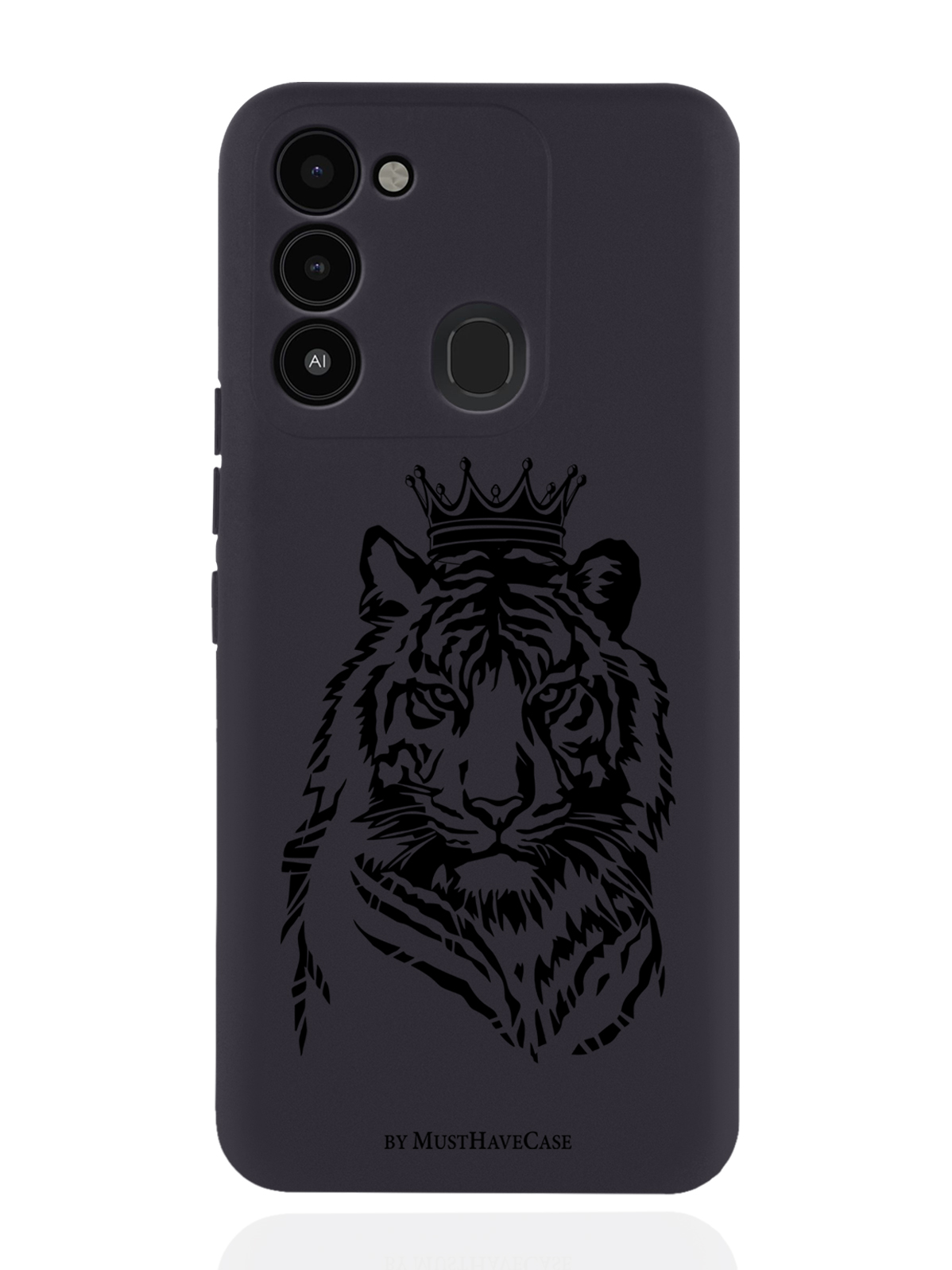 

Чехол MustHaveCase для Tecno Spark 8c/ Go 2022 Тигр с Короной черный