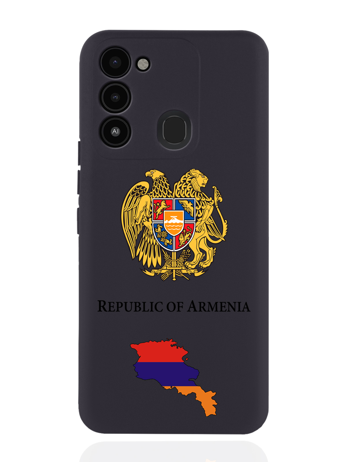 

Чехол SignumCase для Tecno Spark 8c/ Go 2022 ерб Армении черный, Разноцветный