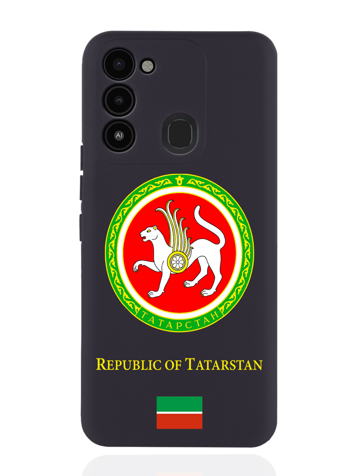 

Чехол SignumCase для Tecno Spark 8c/ Go 2022 Герб Татарстана черный, Разноцветный