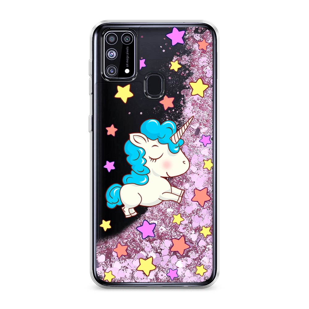 

Жидкий чехол с блестками "Звездный единорог" на Samsung Galaxy M31, 2100794-1