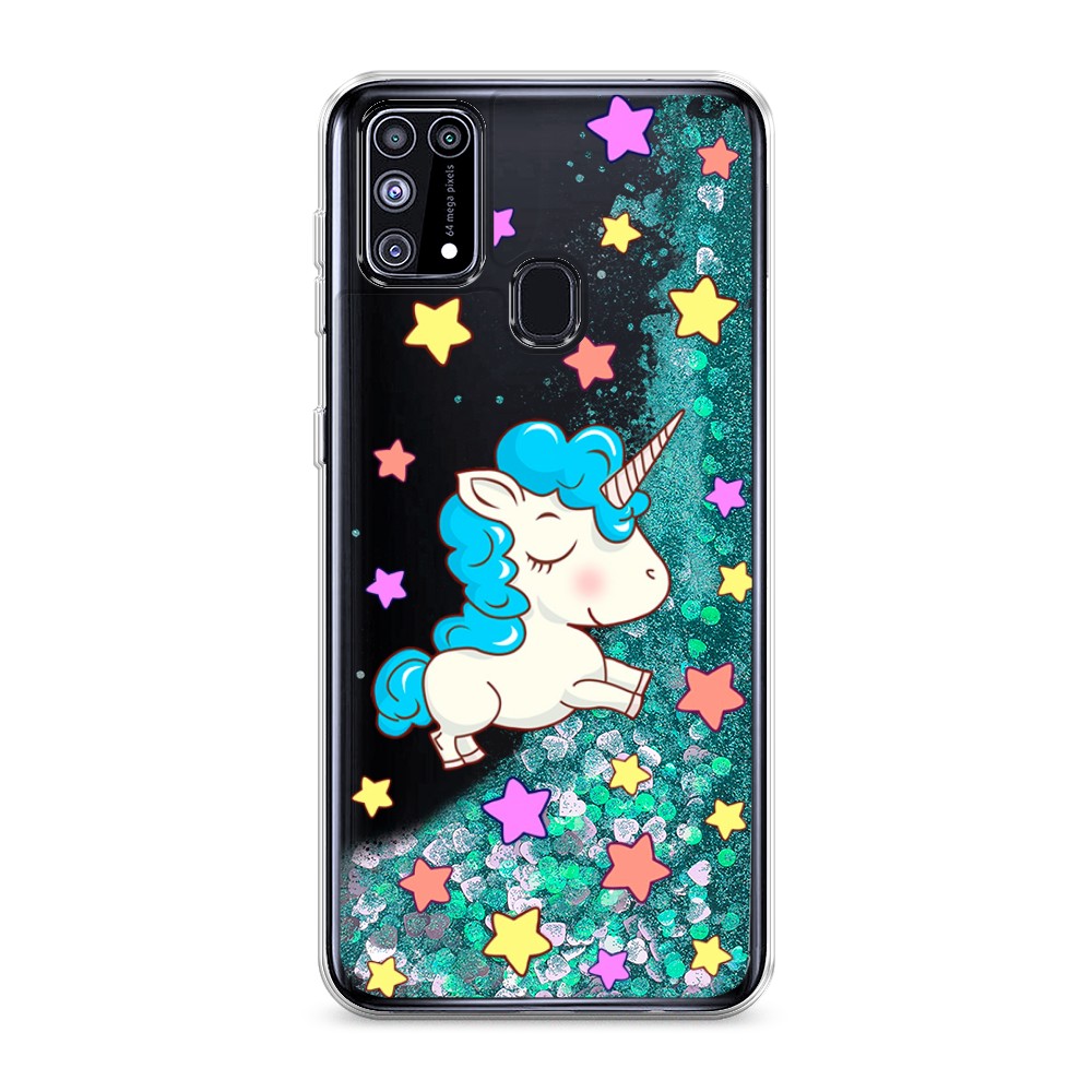 

Жидкий чехол с блестками "Звездный единорог" на Samsung Galaxy M31, 2100795-1