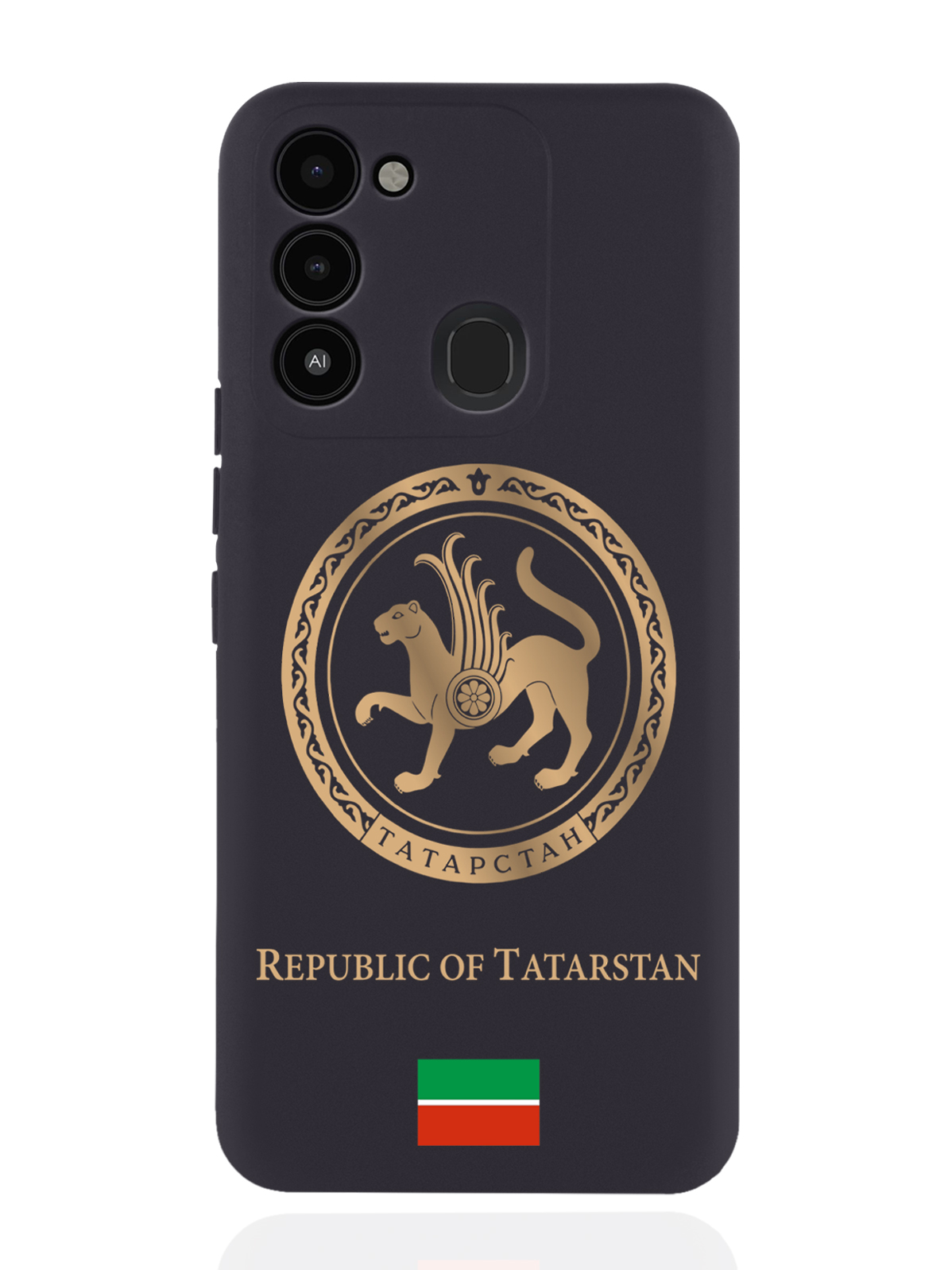 

Чехол SignumCase для Tecno Spark 8c/ Go 2022 Золотой Герб Татарстана черный, Золотистый;черный