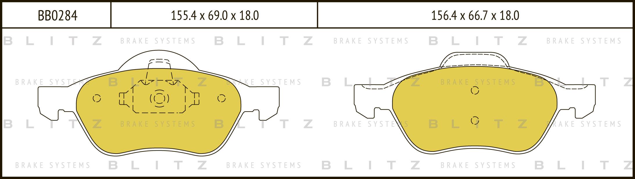 

Тормозные колодки BLITZ дисковые для Renault Megane II 2004- BB0284