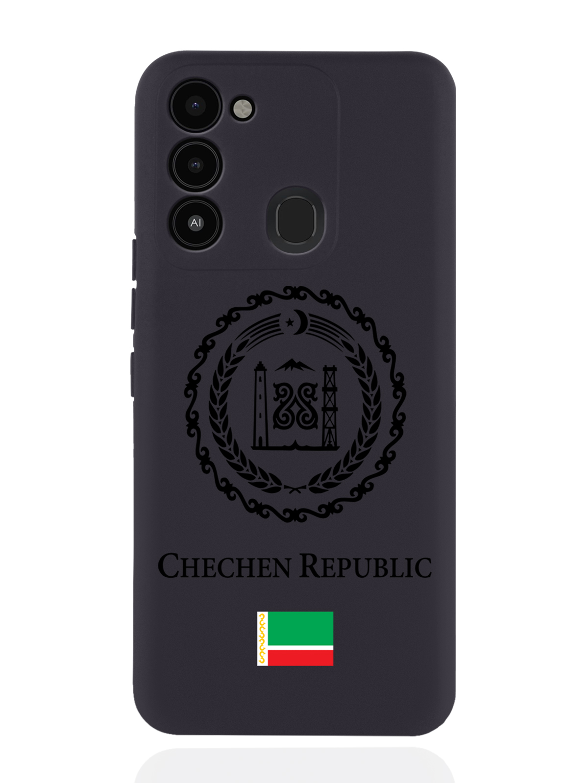 

Чехол SignumCase для Tecno Spark 8c/ Go 2022 Черный лаковый Герб Чечни черный