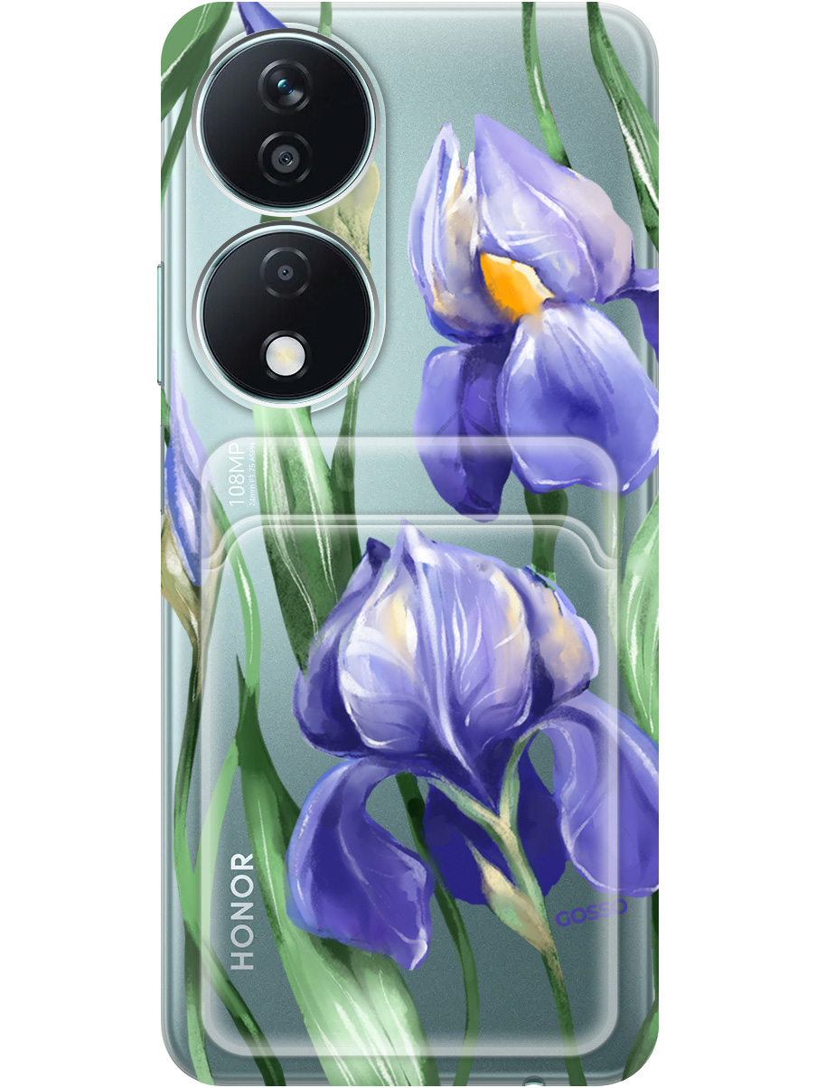 

Силиконовый чехол на Honor X7b с принтом с карманом для карты прозрачный 787569, Прозрачный;белый;синий, 781972121