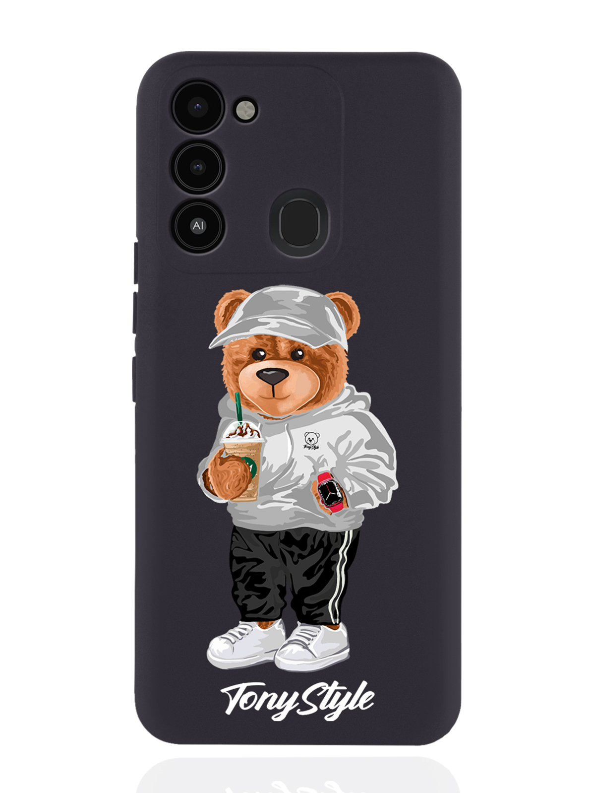 

Чехол Tony Style для Tecno Spark 8c/ Go 2022 Tony Style с кофе черный, Серый;белый;черный