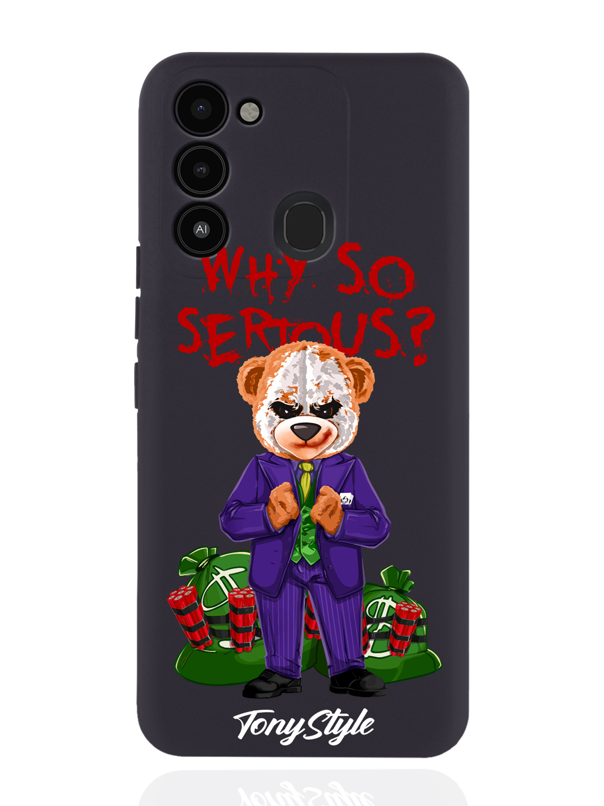 

Чехол Tony Style для Tecno Spark 8c/ Go 2022 Tony Style Why so serious черный, Разноцветный