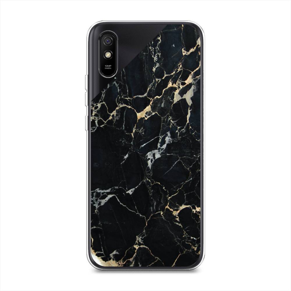 фото Чехол awog "черный мрамор уголок" для xiaomi redmi 9a