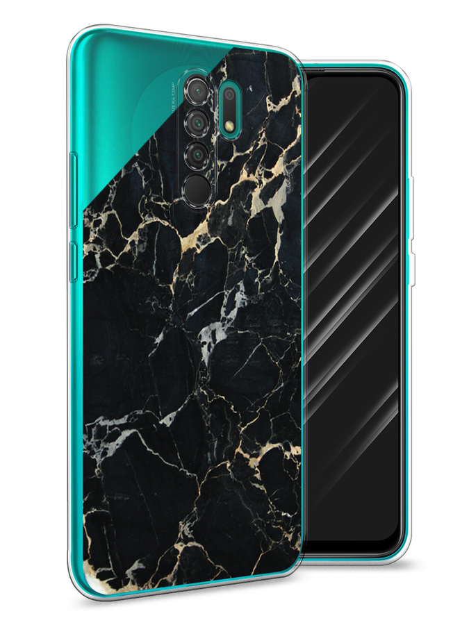 

Чехол Awog на Xiaomi Redmi 9 "Черный мрамор уголок", Разноцветный, 38350-3