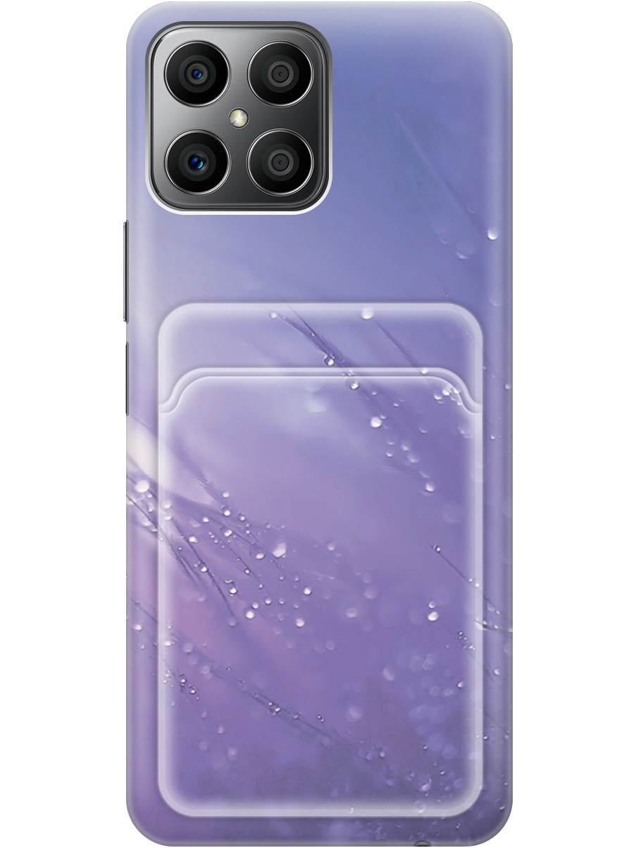 

Силиконовый чехол на Honor X8 с рисунком "Капли на синей траве", Белый;синий, 20012031