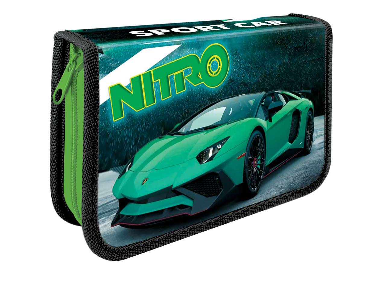 

Пенал Пчелка Green sport car 2022 1 секция 190х115, Разноцветный, ПО-02/gsc