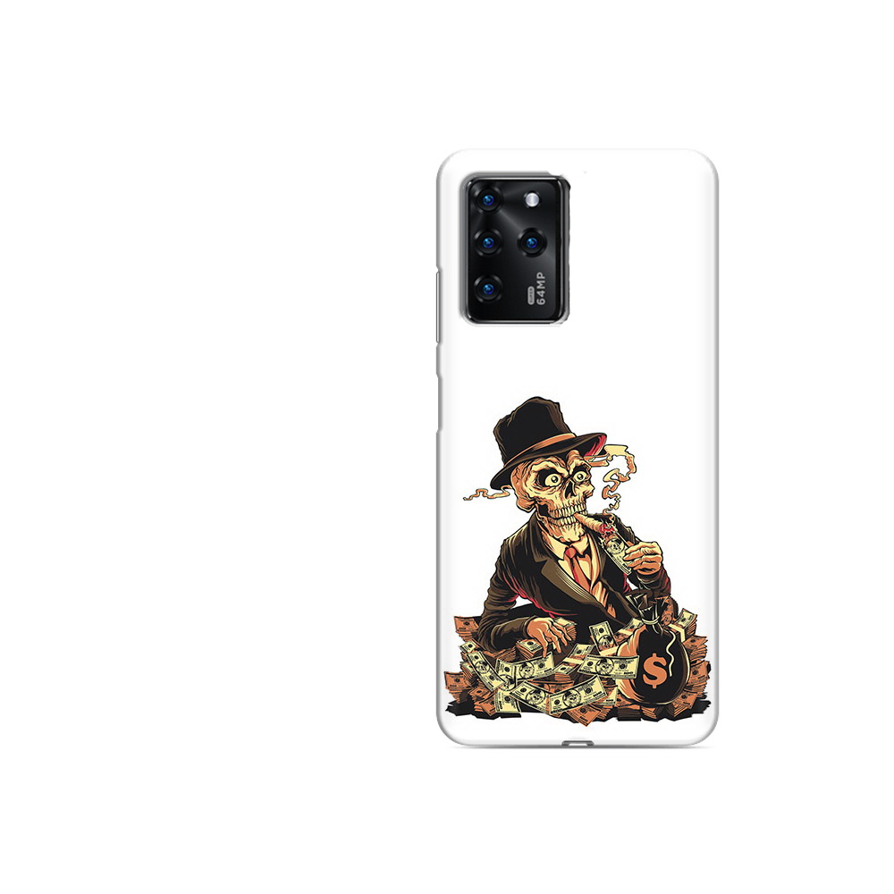 

Чехол MyPads Tocco для ZTE Blade V30 Vita нарисованный череп с сигаретой, Прозрачный, Tocco