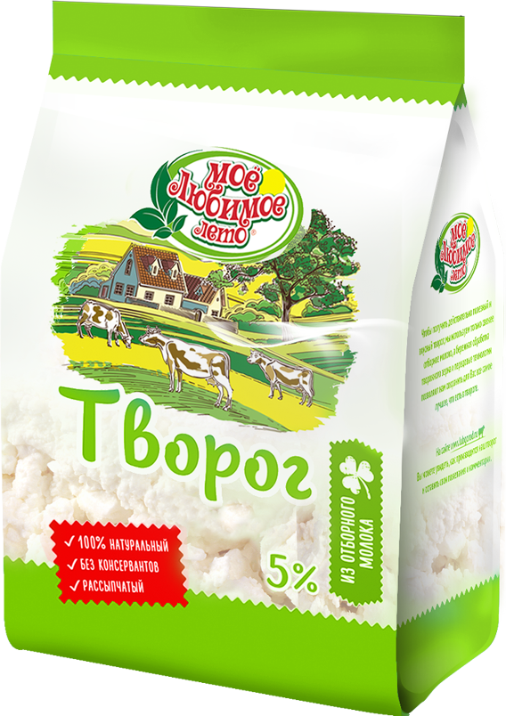 

Творог Мое любимое лето 5% 400 г бзмж