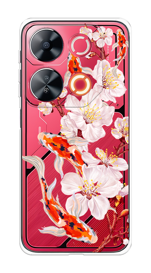 

Чехол на Itel P65 "Карпы и сакура", Оранжевый;розовый;бежевый;прозрачный, 3202350-1