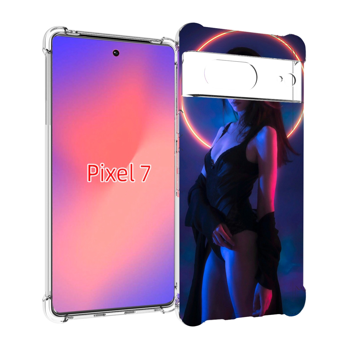 

Чехол Mypads Девушка С Неоновым Кругом Женский Для Google Pixel 7, Прозрачный, Tocco