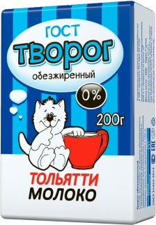 фото Творог тольяттимолоко обезжиренный гост 0% 200 г бзмж