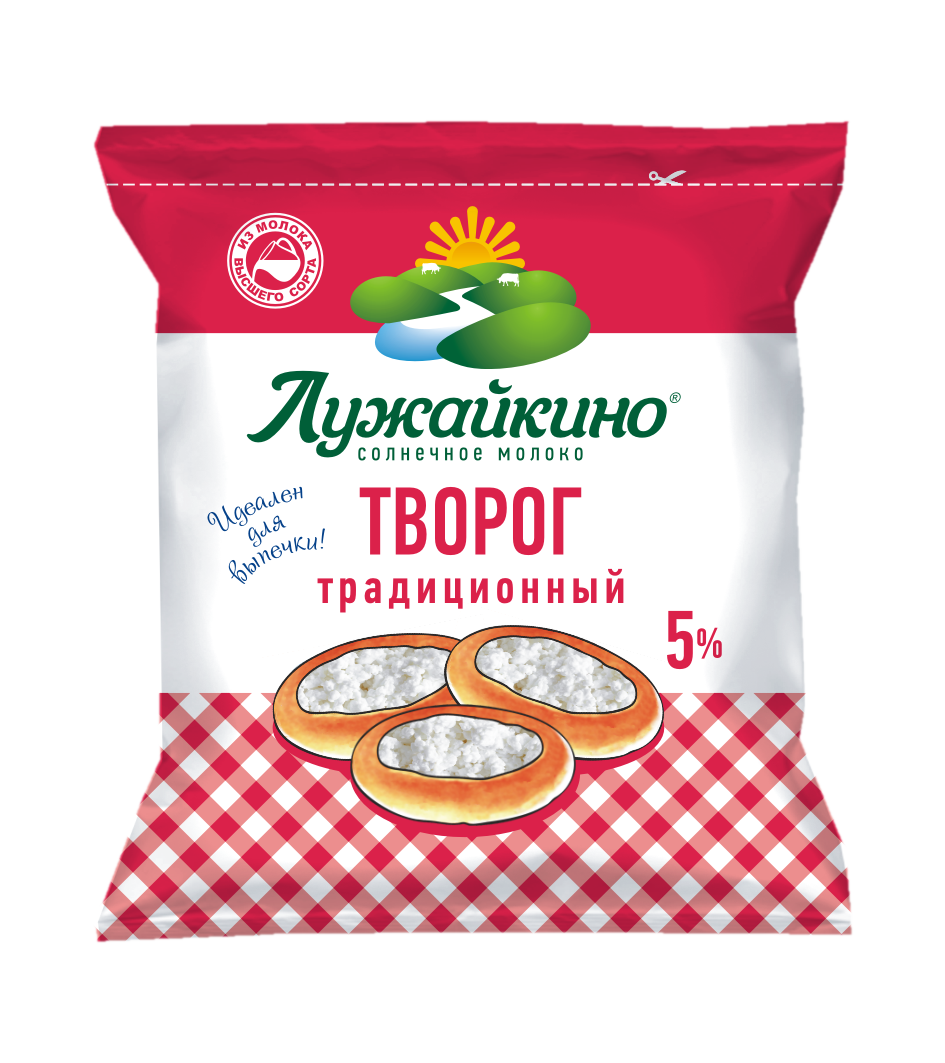 

Творог Лужайкино 5% 200 г бзмж