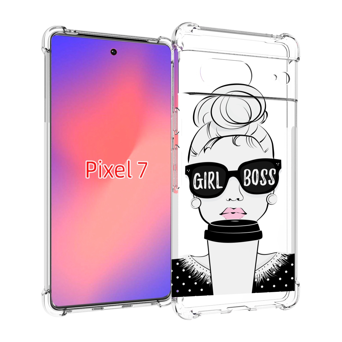 

Чехол Mypads Девушка-Босс Женский Для Google Pixel 7, Прозрачный, Tocco