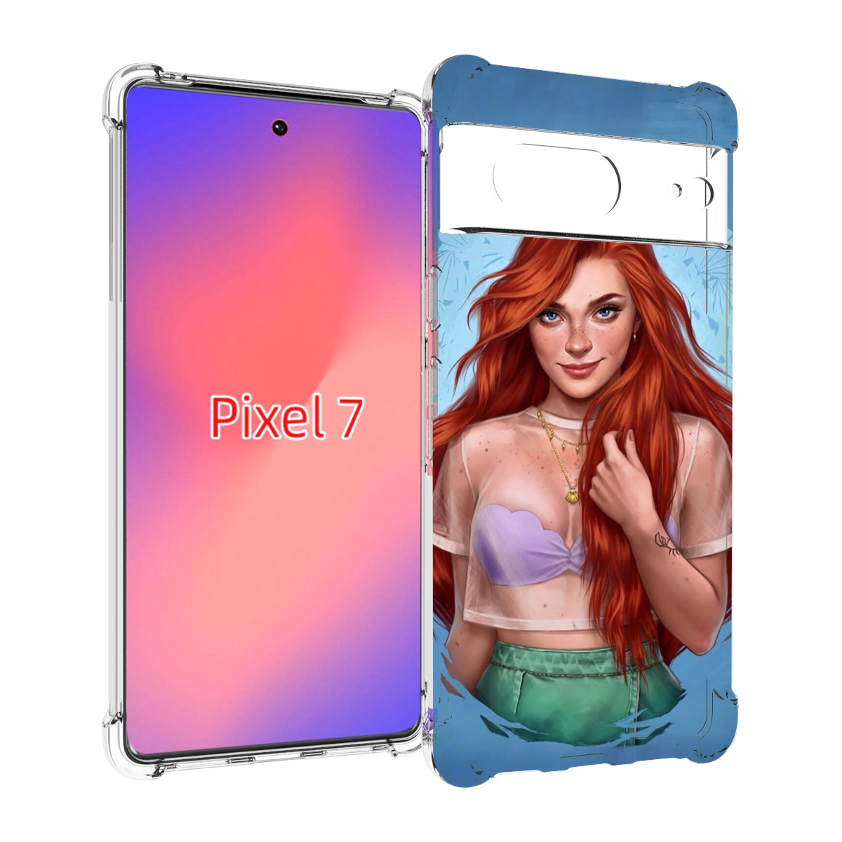 

Чехол Mypads Девушка-В-Голубом-Фоне Женский Для Google Pixel 7, Прозрачный, Tocco