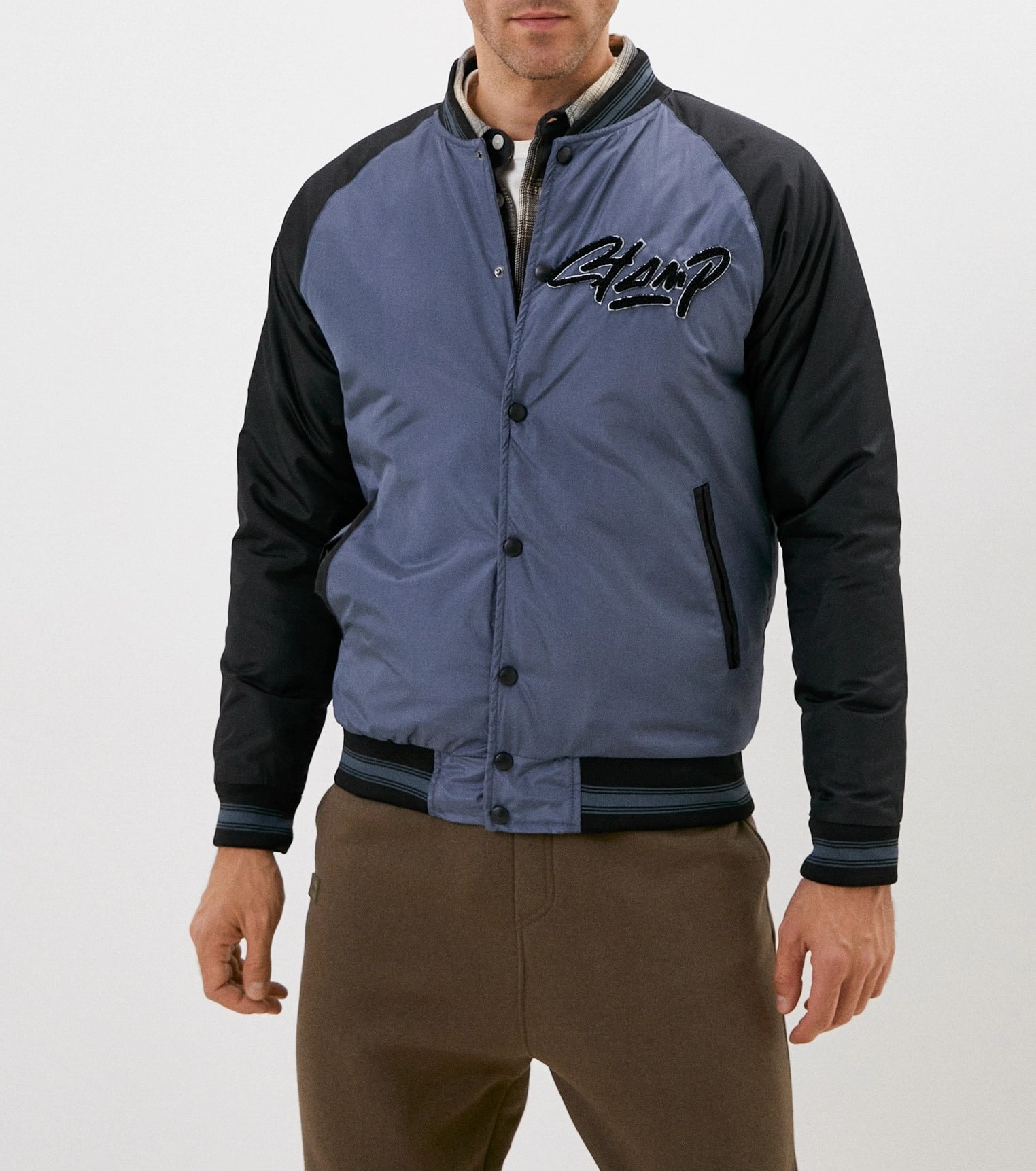 

Бомбер мужской BLACKSI КМ009 синий 2XL, КМ009