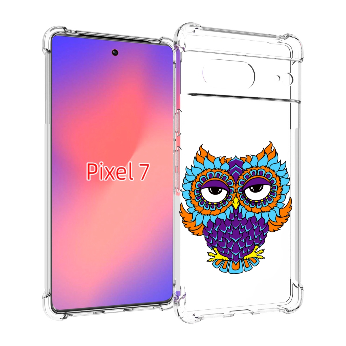 

Чехол Mypads Цветная Сова Для Google Pixel 7, Прозрачный, Tocco