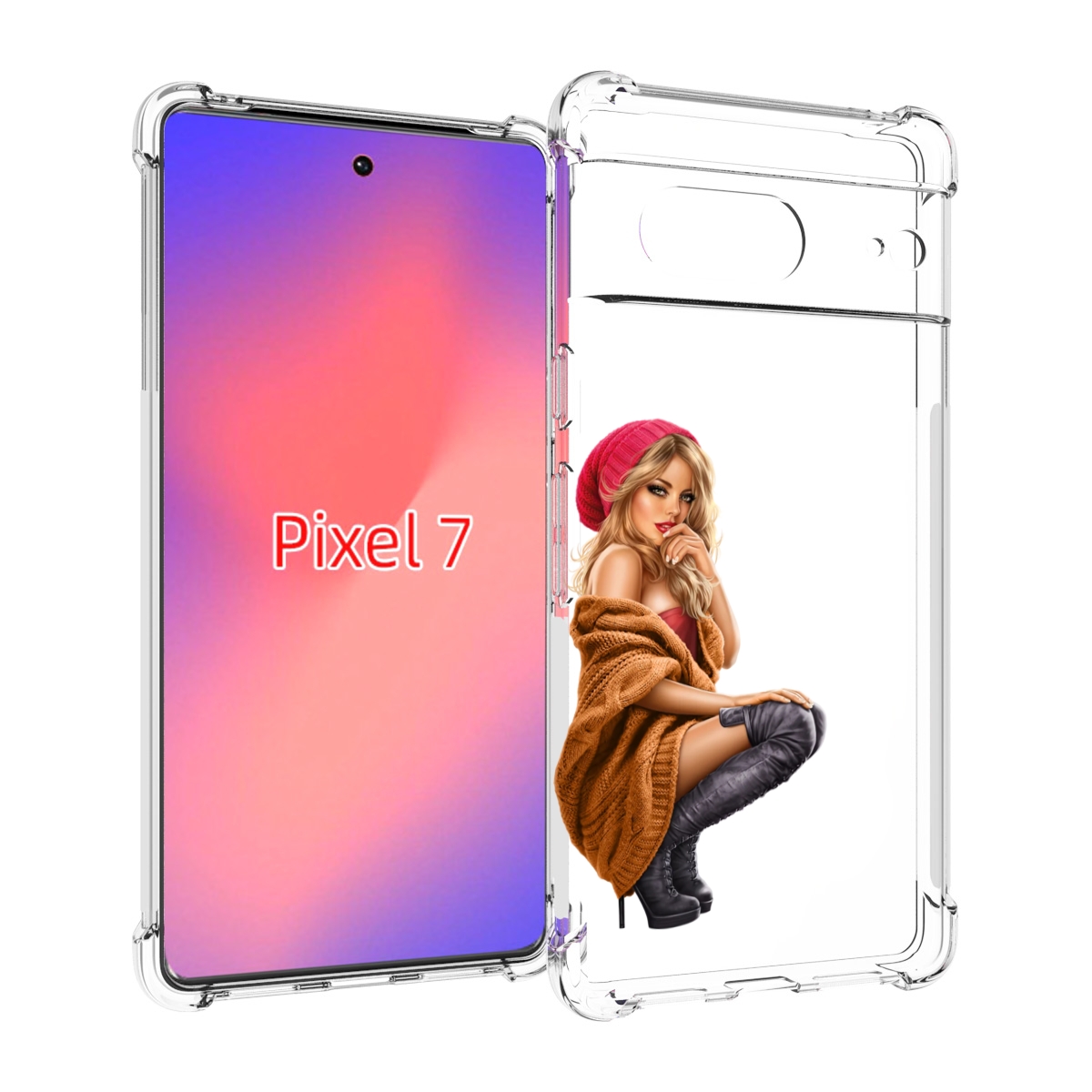 Чехол Mypads Девушка-В-Коричневом-Свитере Для Google Pixel 7