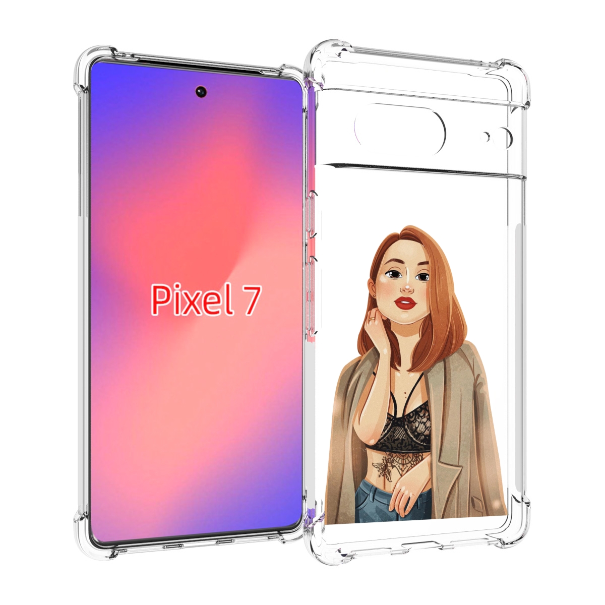 

Чехол Mypads Девушка-В-Кружевном-2 Для Google Pixel 7, Прозрачный, Tocco