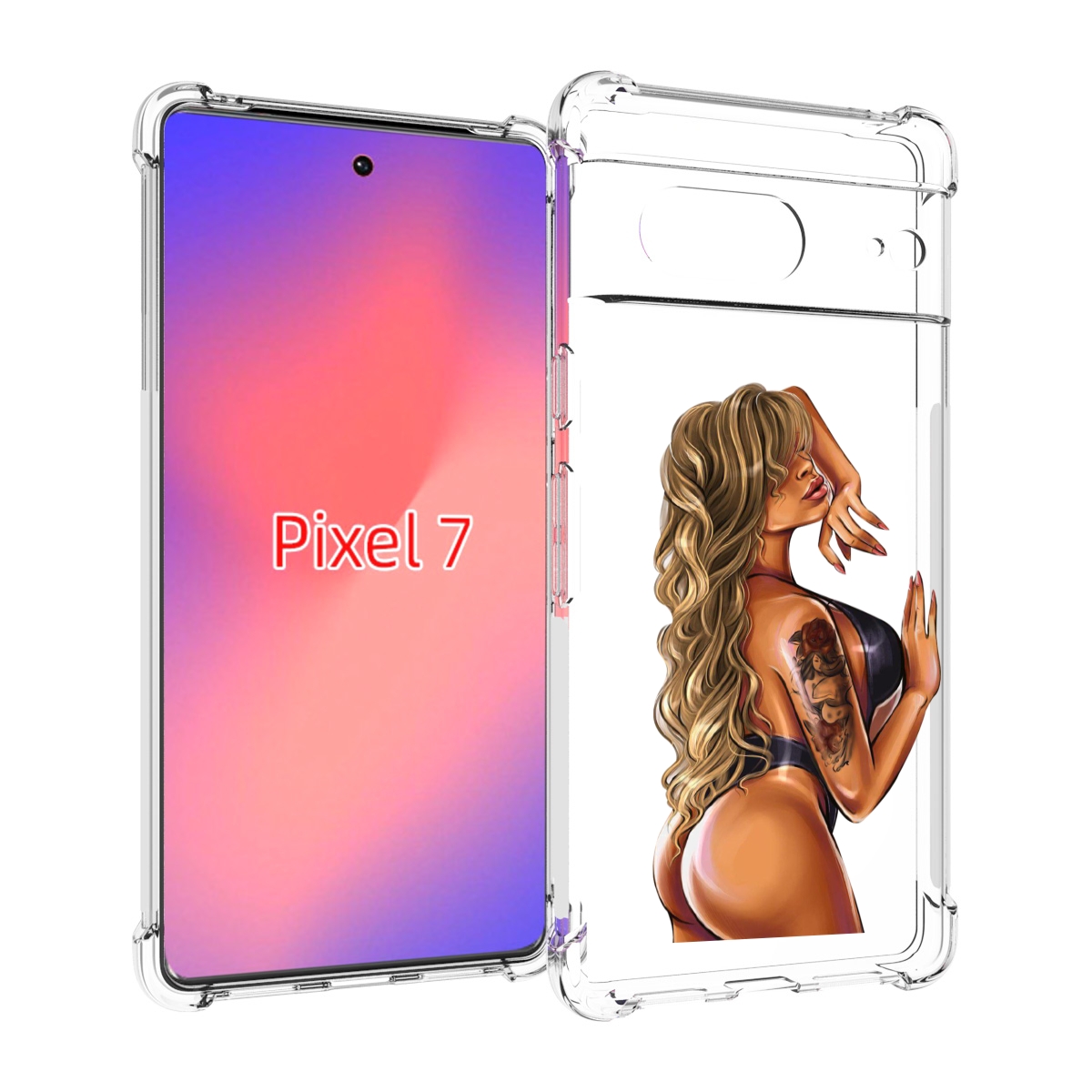 

Чехол Mypads Девушка-В-Черном-Кожаном-Купальнике Женский Для Google Pixel 7, Прозрачный, Tocco