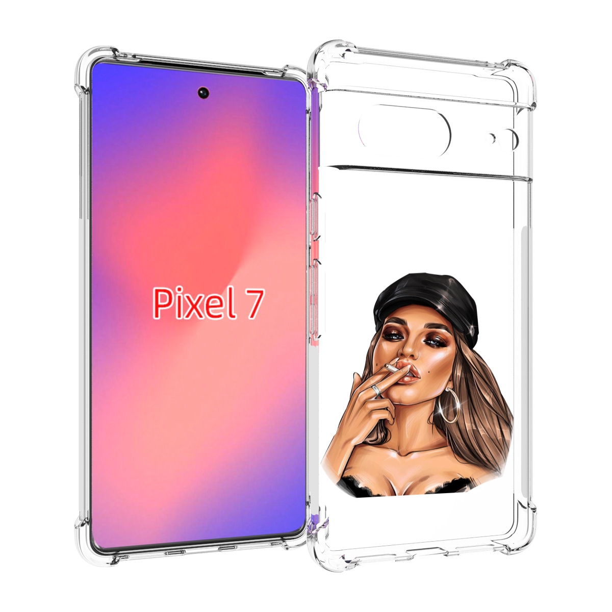 

Чехол Mypads Девушка-В-Шапке-С-Сигаретой Для Google Pixel 7, Прозрачный, Tocco