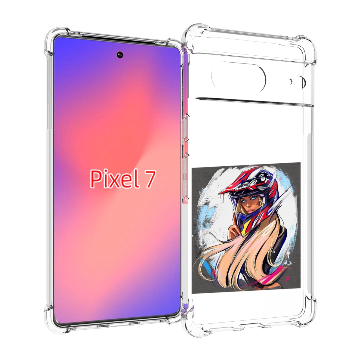 

Чехол Mypads Девушка-В-Шлеме Для Google Pixel 7, Прозрачный, Tocco