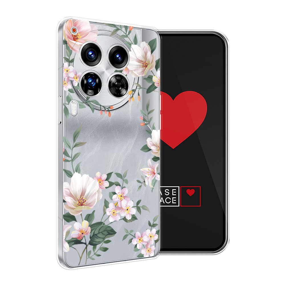 

Силиконовый чехол "Beautiful white flowers" на Tecno Camon 30 Premier, Прозрачный, 305450-1