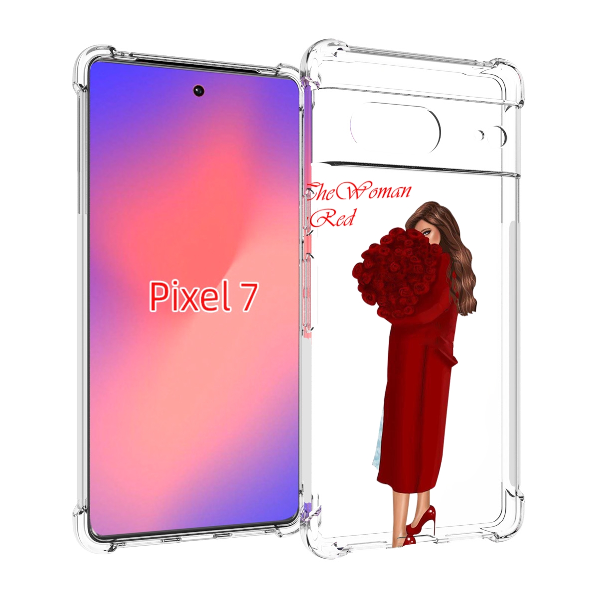 

Чехол Mypads Девушка-Полностью-В-Красном Женский Для Google Pixel 7, Прозрачный, Tocco